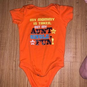 Boys never warn onesie size 12 months.